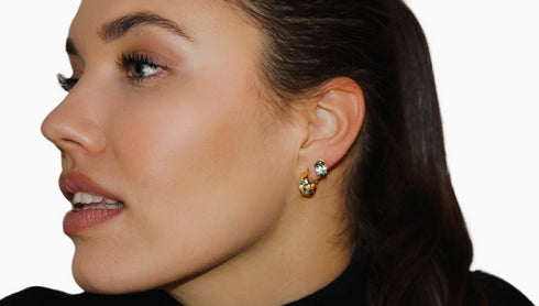 Divya दिव्या | Blauer Topas | Ohrstecker | 18K Vermeil Vergoldung